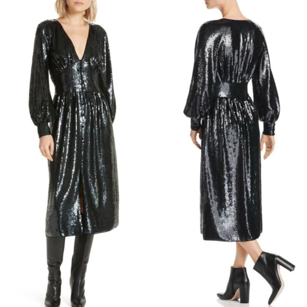 Joie Kyria B Caviar Sequins Midi Dress
